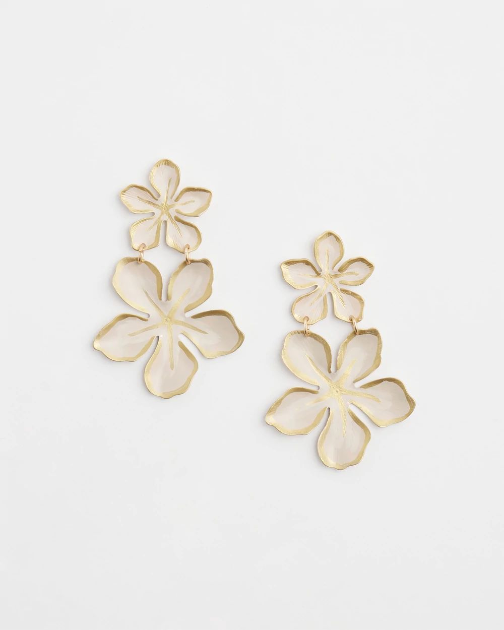 No Droop™ White Flower Earrings