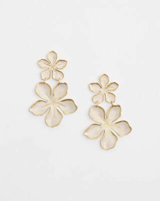No Droop™ White Flower Earrings