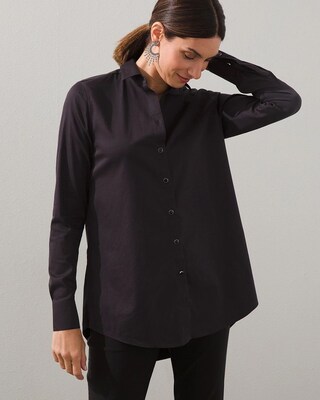 No-Iron Stretch High-Low Shirt