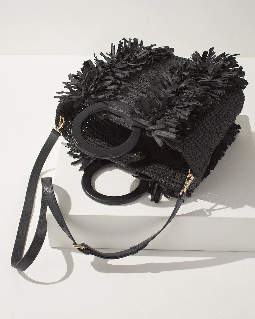 Black Raffia Tote