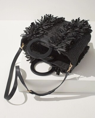 Black Raffia Tote