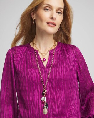 Purple Beaded Convertible Necklace click to view larger image.