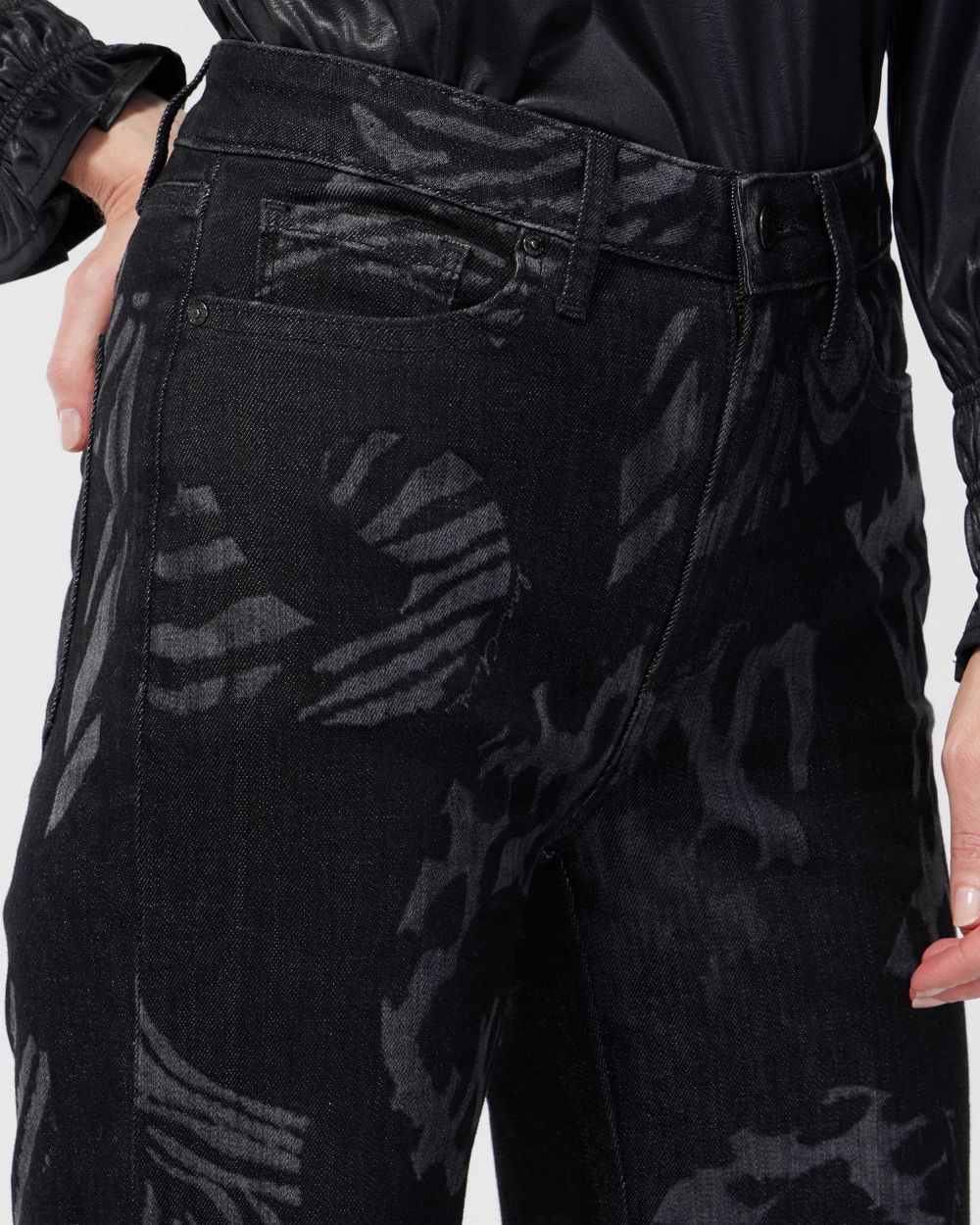 High Rise Animal Wide Leg Jeans click to view larger image.