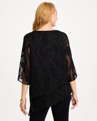 Travelers™ Asymmetrical Semi-Sheer Jacquard Top click to view larger image.