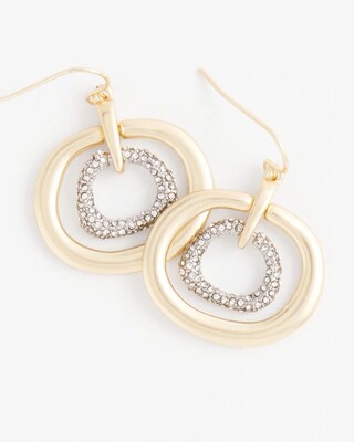 Gold Tone Pavé Drop Earrings