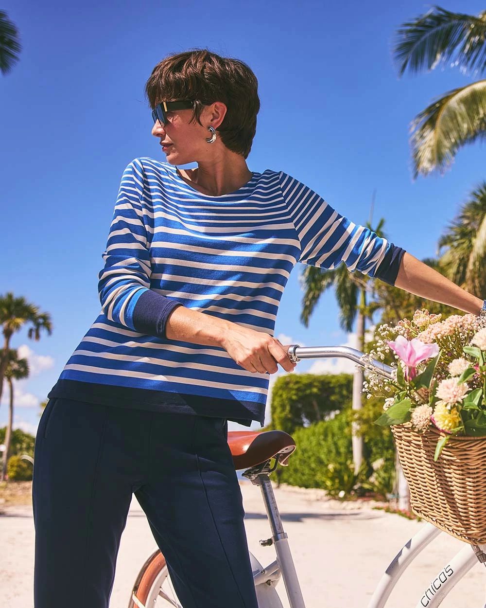 Zenergy® Striped Boatneck Mariner Tee