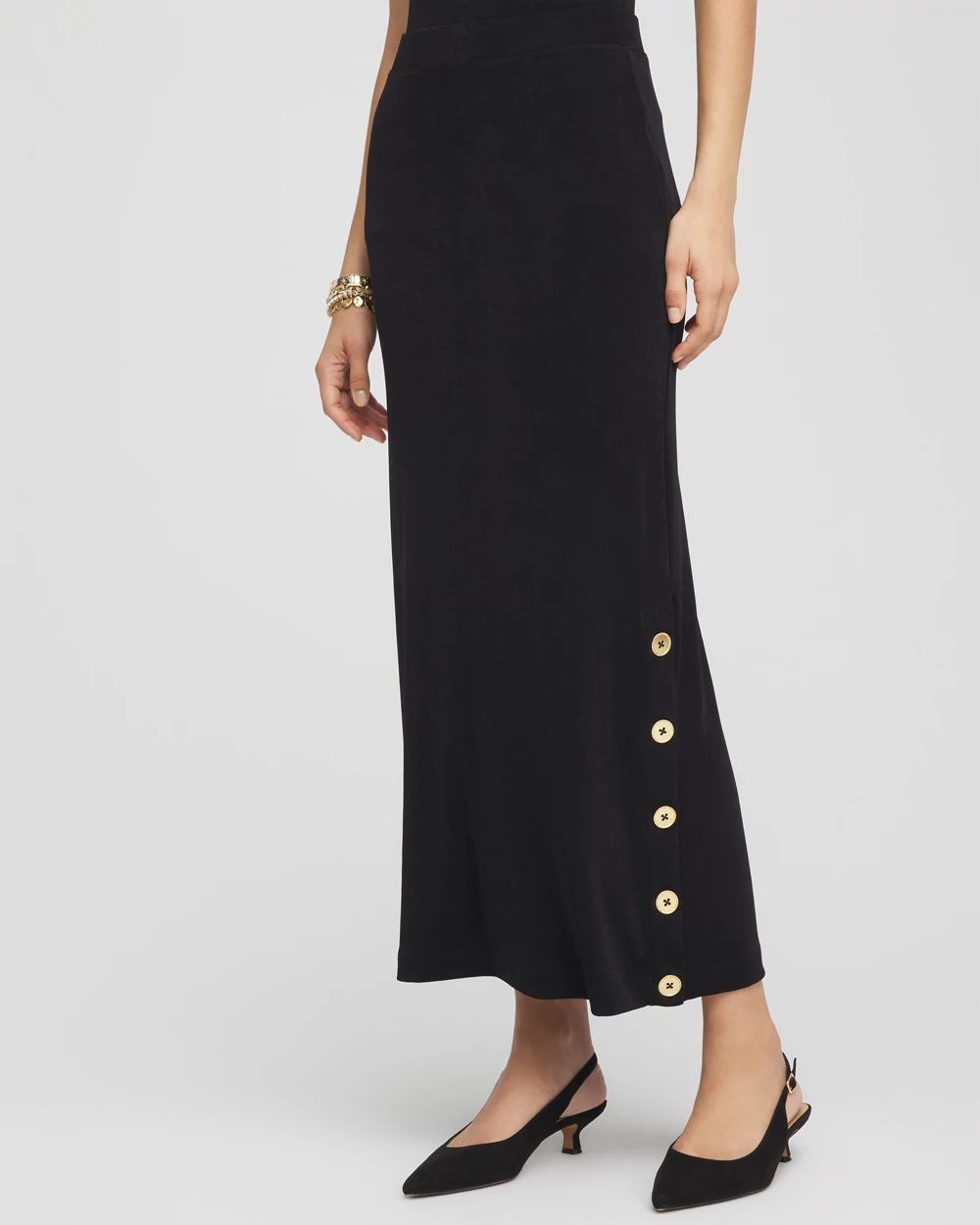 Travelers™ Button Slit Maxi Skirt