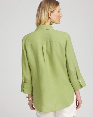 No Iron™ Linen 3/4 Sleeve Shirt click to view larger image.