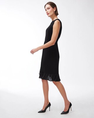 Black Label Peplum Crinkle Dress