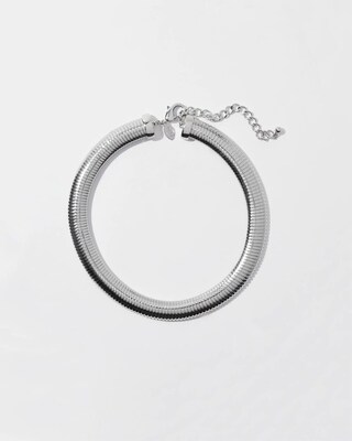 Silver Tone Snake Collar Necklace