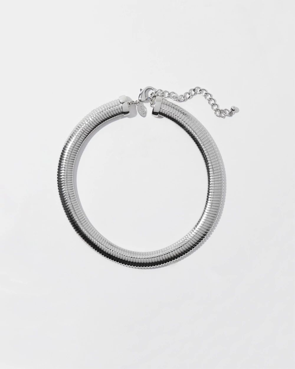 Silver Tone Snake Collar Necklace