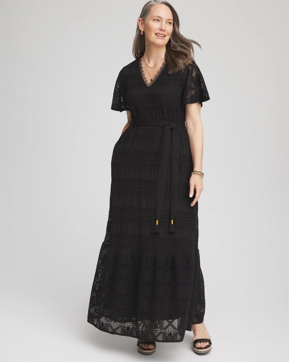 chicos maxi dresses Women's Travelers Palm Maxi Dress in Kings Navy size 20/22