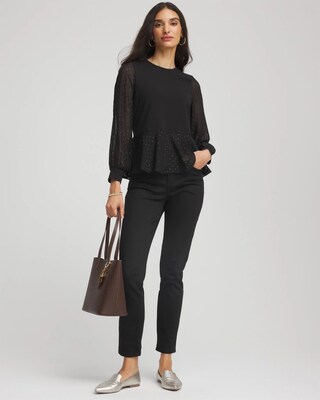 Clip-Dot Peplum Top click to view larger image.