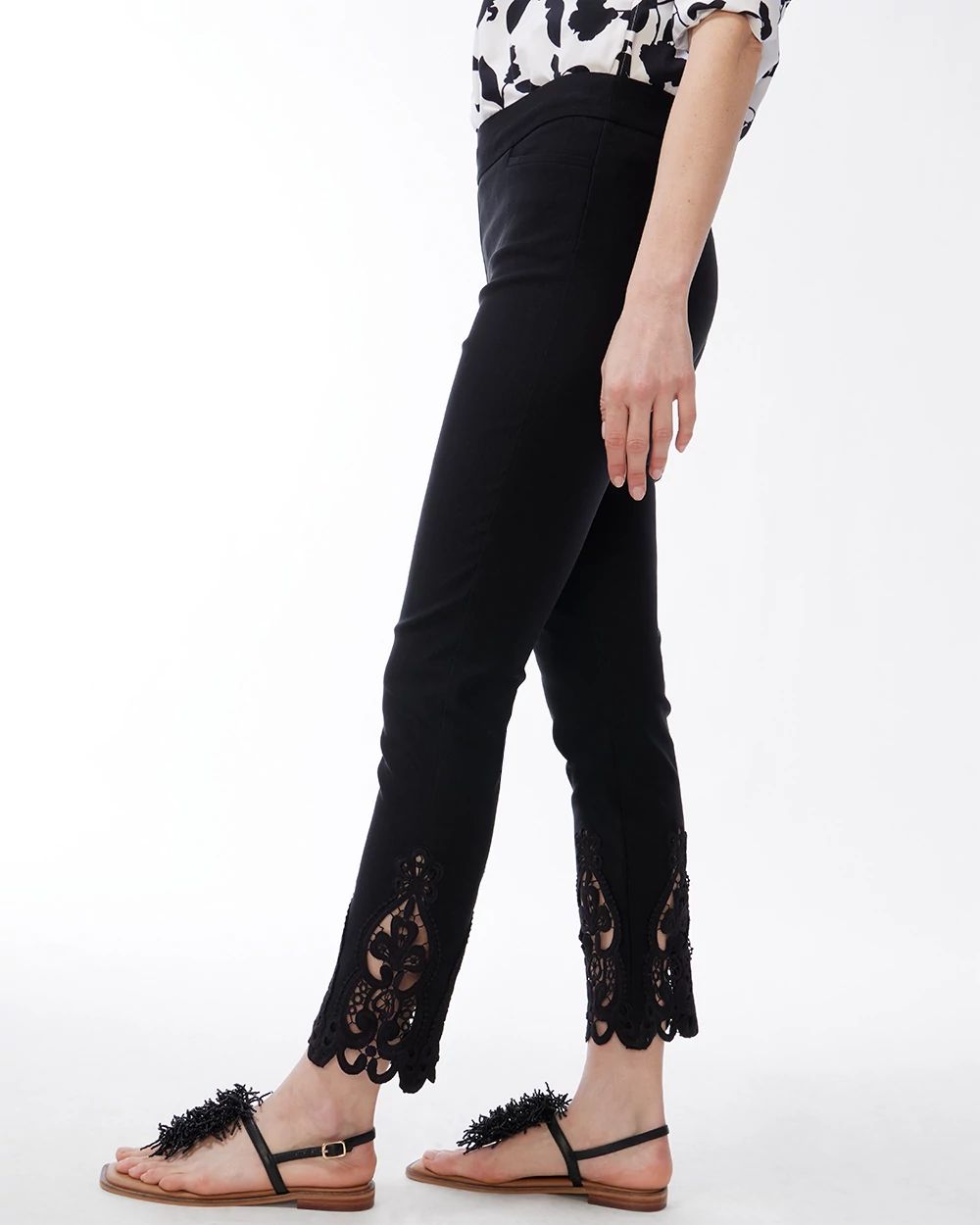 Brigitte Crochet Slim Ankle Pants