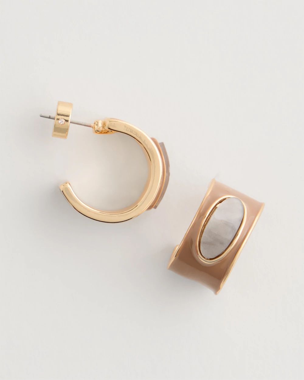 Neutral Enamel Hoop Earrings click to view larger image.