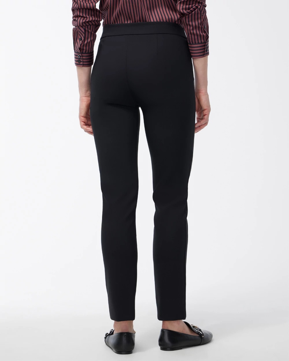 Bi-Stretch Front Seam Slit Ankle Pants