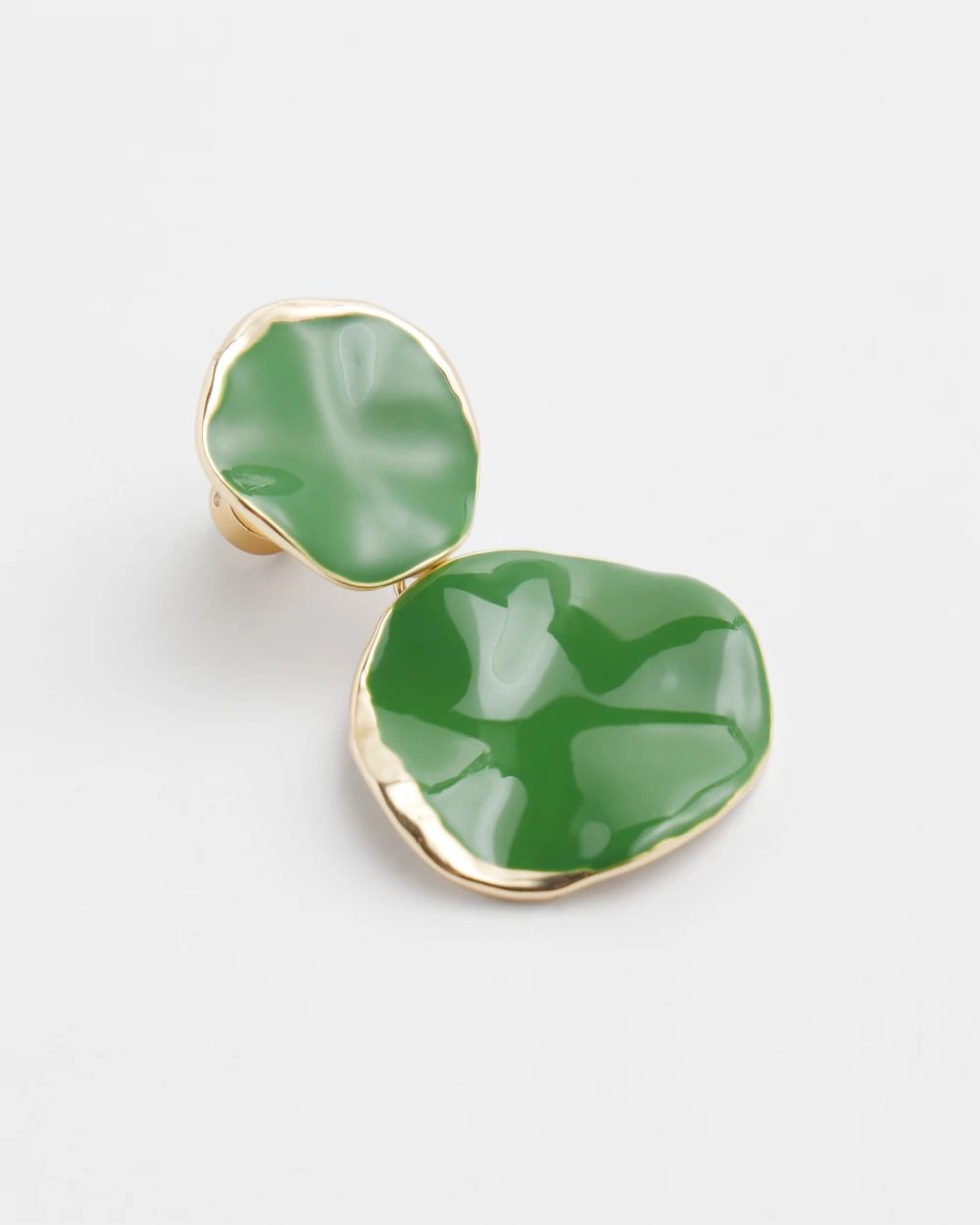 No Droop™ Green Round Drop Earrings