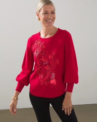 Tonal Sequin Pullover Sweater