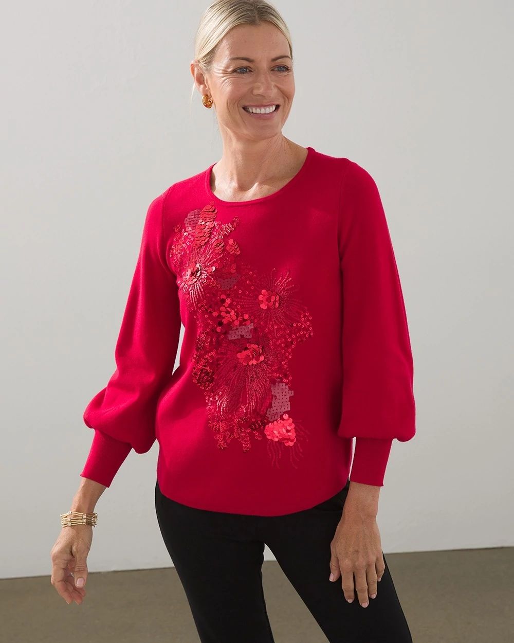 Tonal Sequin Pullover Sweater