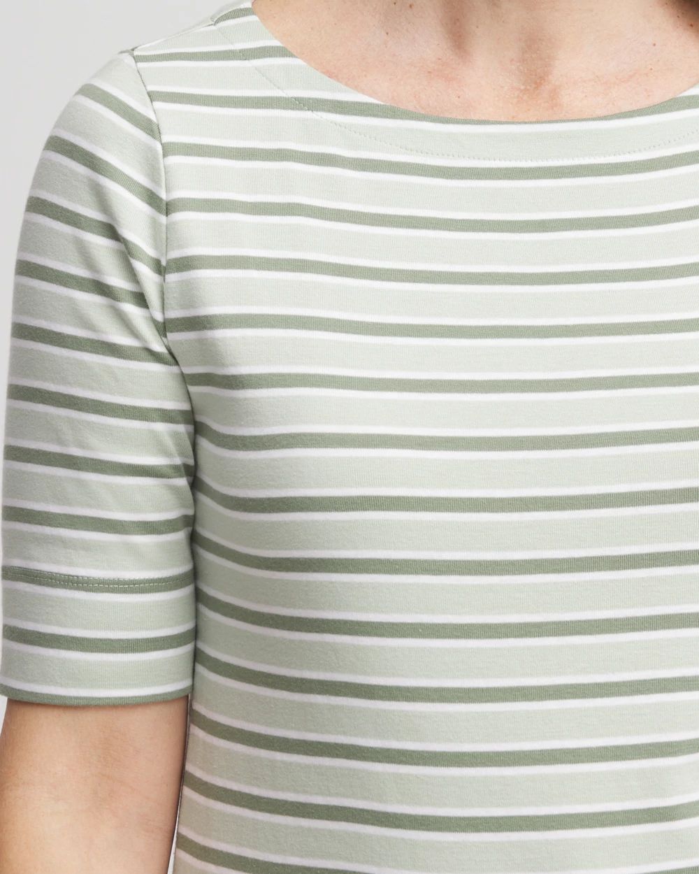 Striped Pima Bateau-Neck Tee