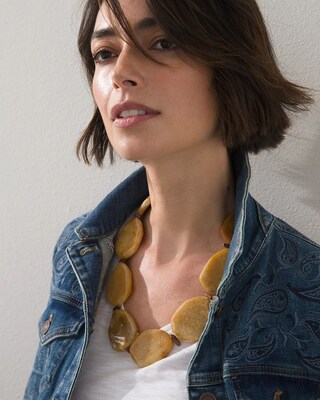 Jade Stone Bib Necklace