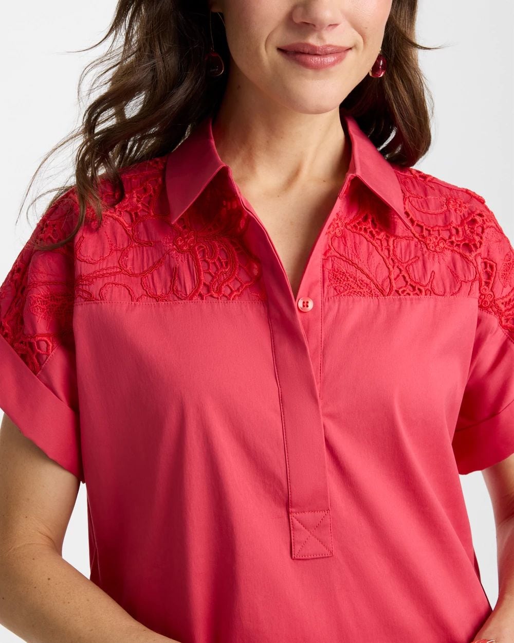 Popover Embroidered Poplin Dress