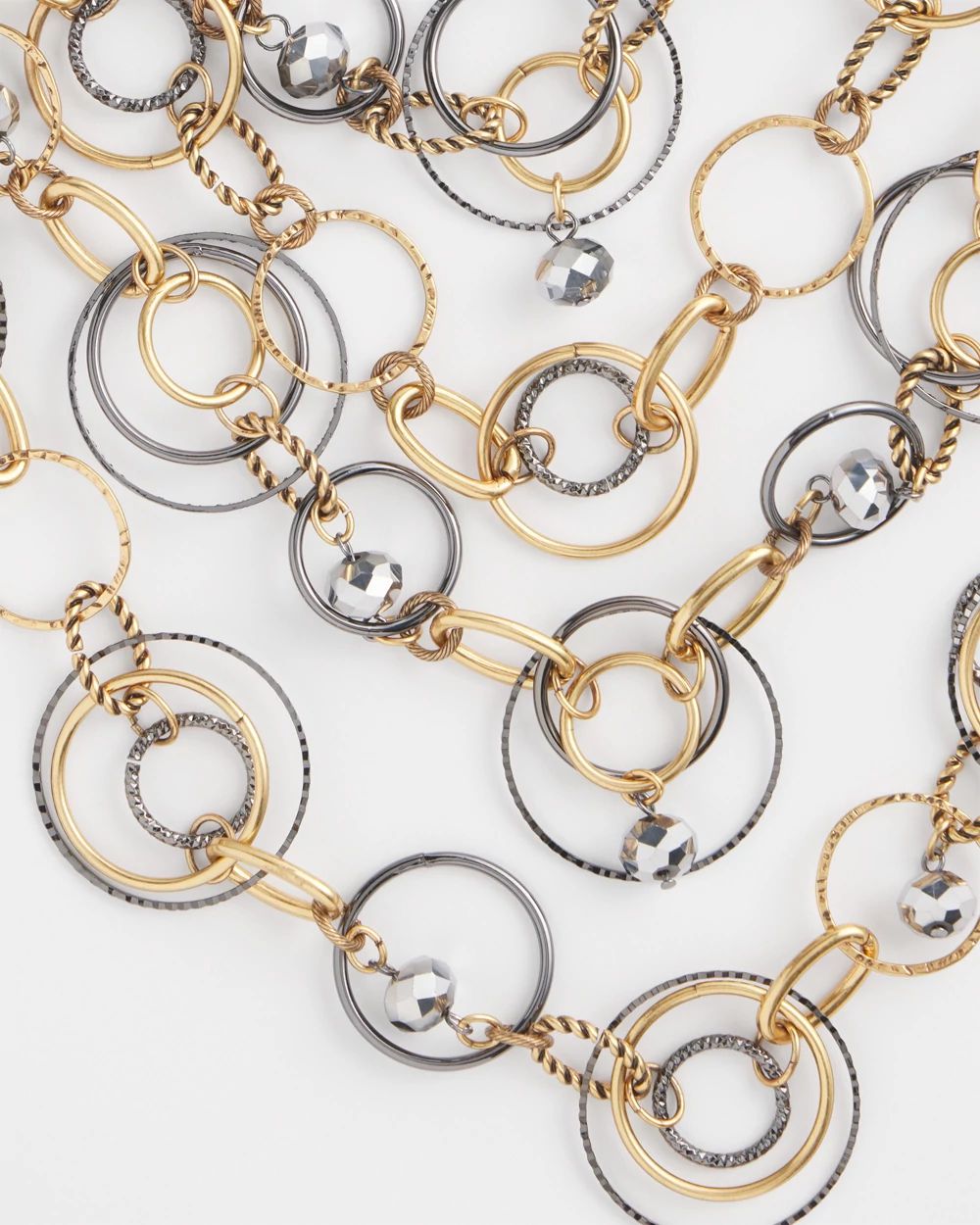 Mixed Metal Links Bib Necklace