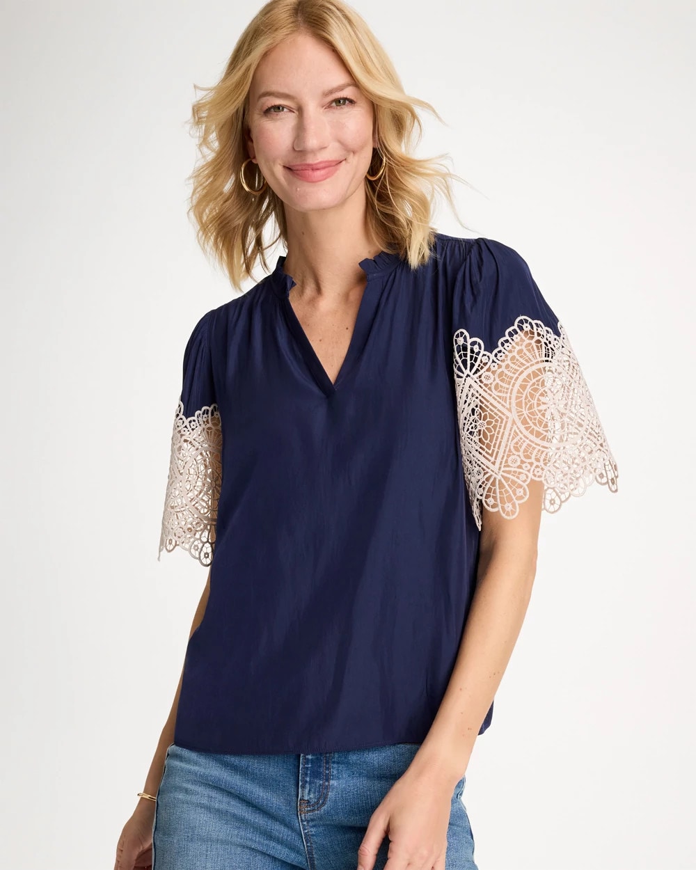 Sea Island Crochet Lace Blouse