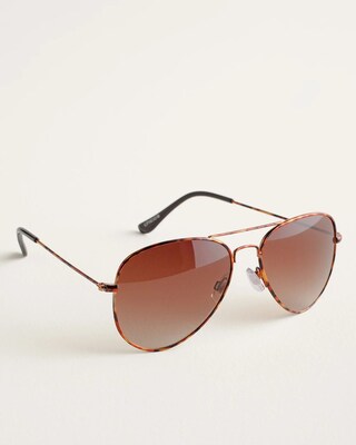 Leopard-Print Aviator Sunglasses