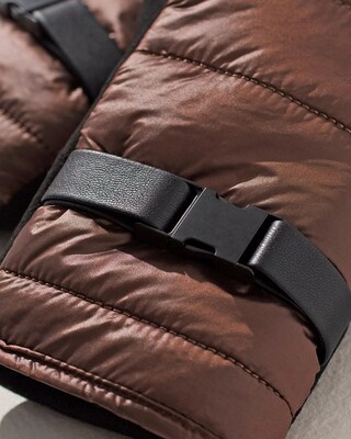 Copper Quilted Buckle Gloves