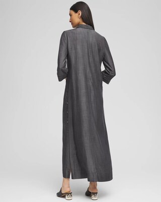 Button Detail Chambray Dress