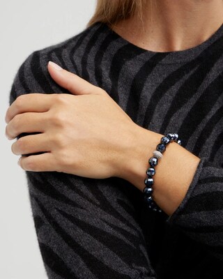 Sodalite Pavé Fireball Stretch Bracelet