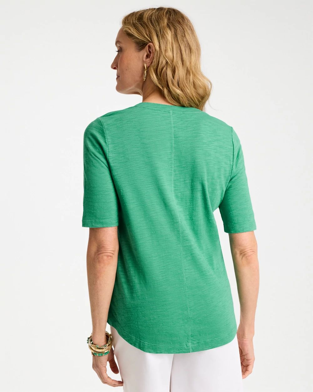 Cotton Slub V-Neck Tee