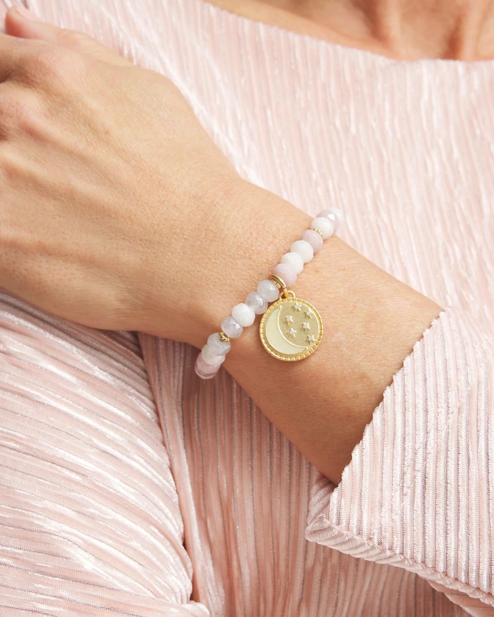 Opal Beaded Charm Bracelet