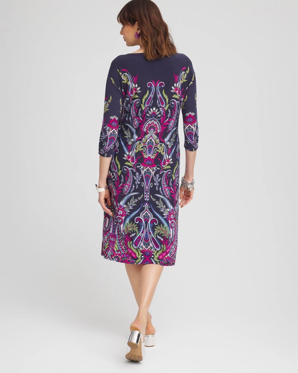 Ruched Sleeve Jersey Midi Dress
