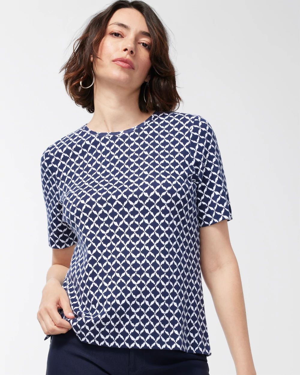 Cool Ikat Cotton Crew Neck Tee