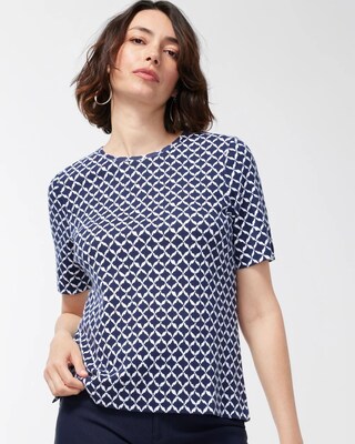 Cool Ikat Cotton Crew Neck Tee