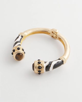 Zebra Hinge Cuff Bracelet