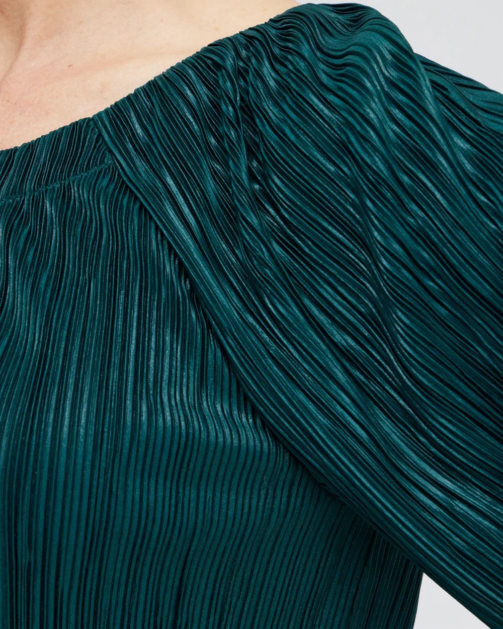 Green Metallic Crinkle Tee