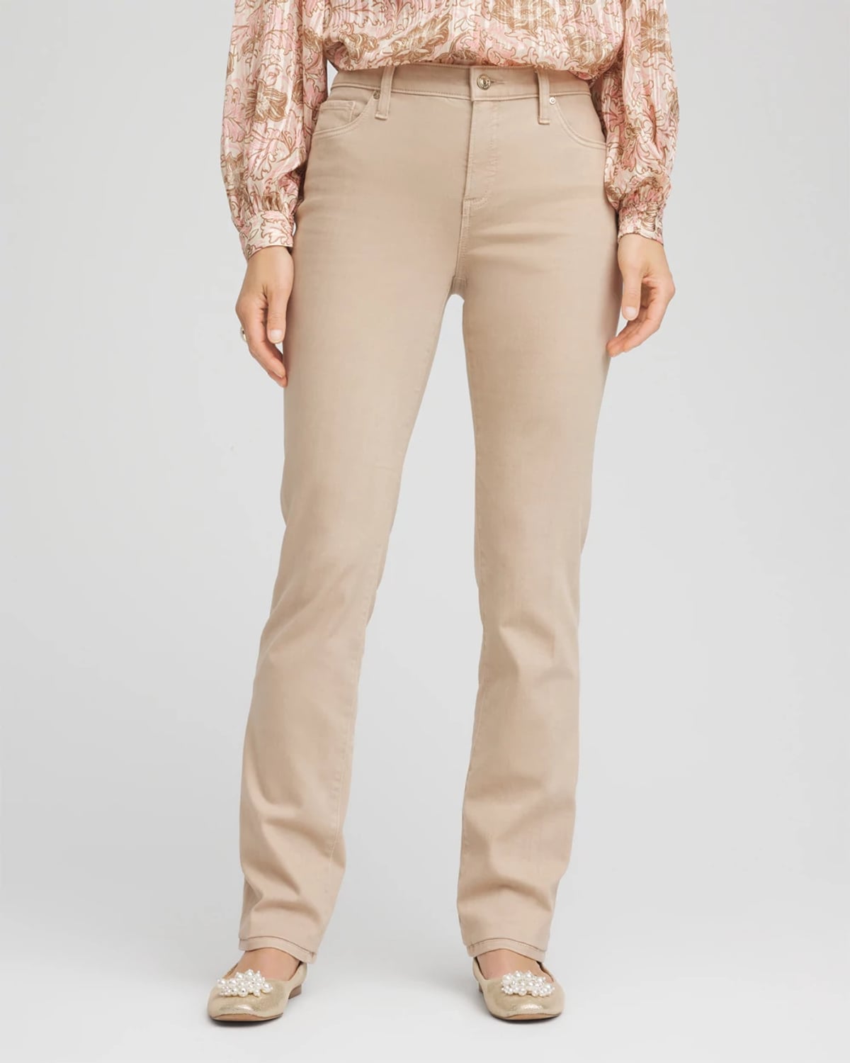 Chico's Girlfriend Slim Full-length Jeans In Champagne Fizz In Neutral