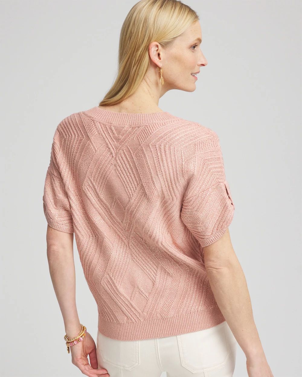 Dolman-Sleeve V-Neck Pullover Sweater