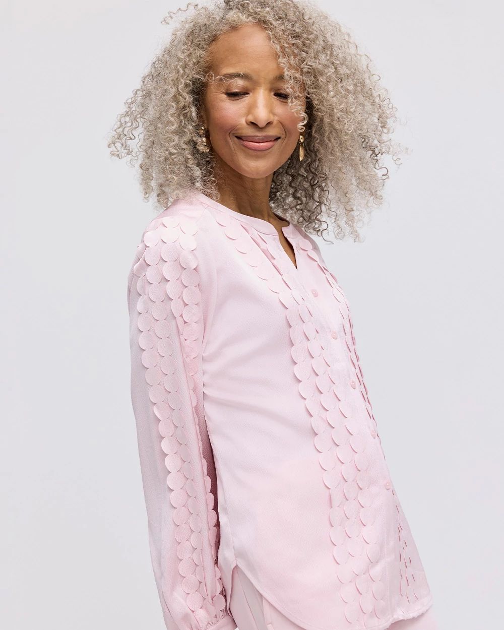 Laser Cut Crinkle Blouse