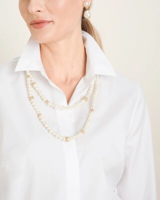 Classic Faux-Pearl Single-Strand Necklace