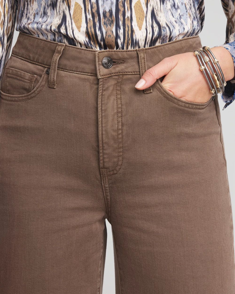 So Slimming® High Rise Wide Leg Jeans click to view larger image.