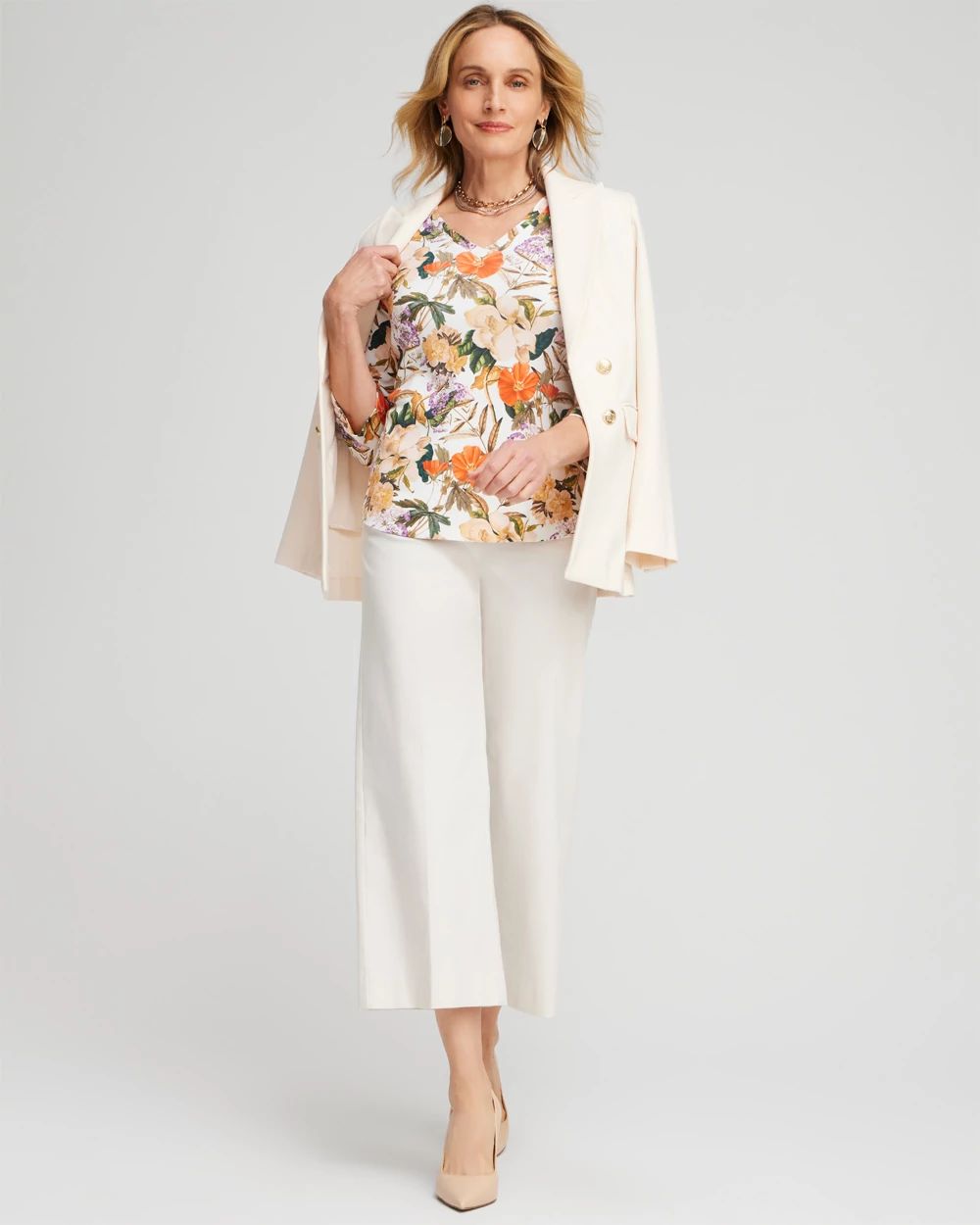 Floral 3/4 Sleeve Tee