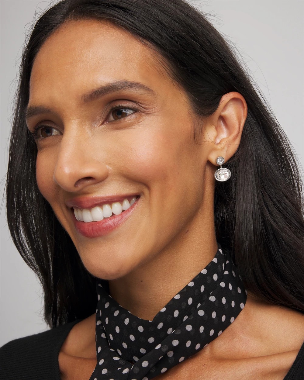 Silvertone Bezel Stud Earrings