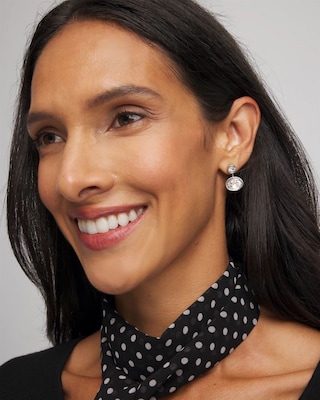 Silvertone Bezel Stud Earrings click to view larger image.