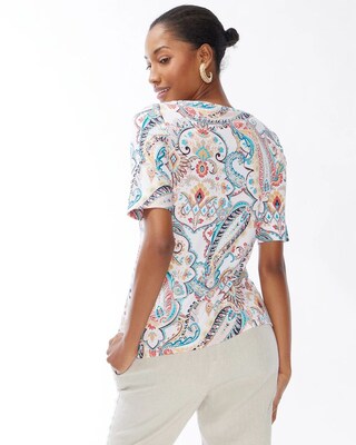 Paisley Pima Elbow Sleeve Tee