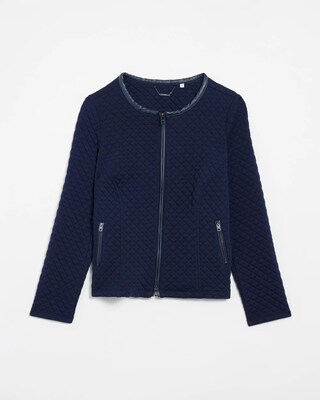 Knit Jacquard Moto Jacket