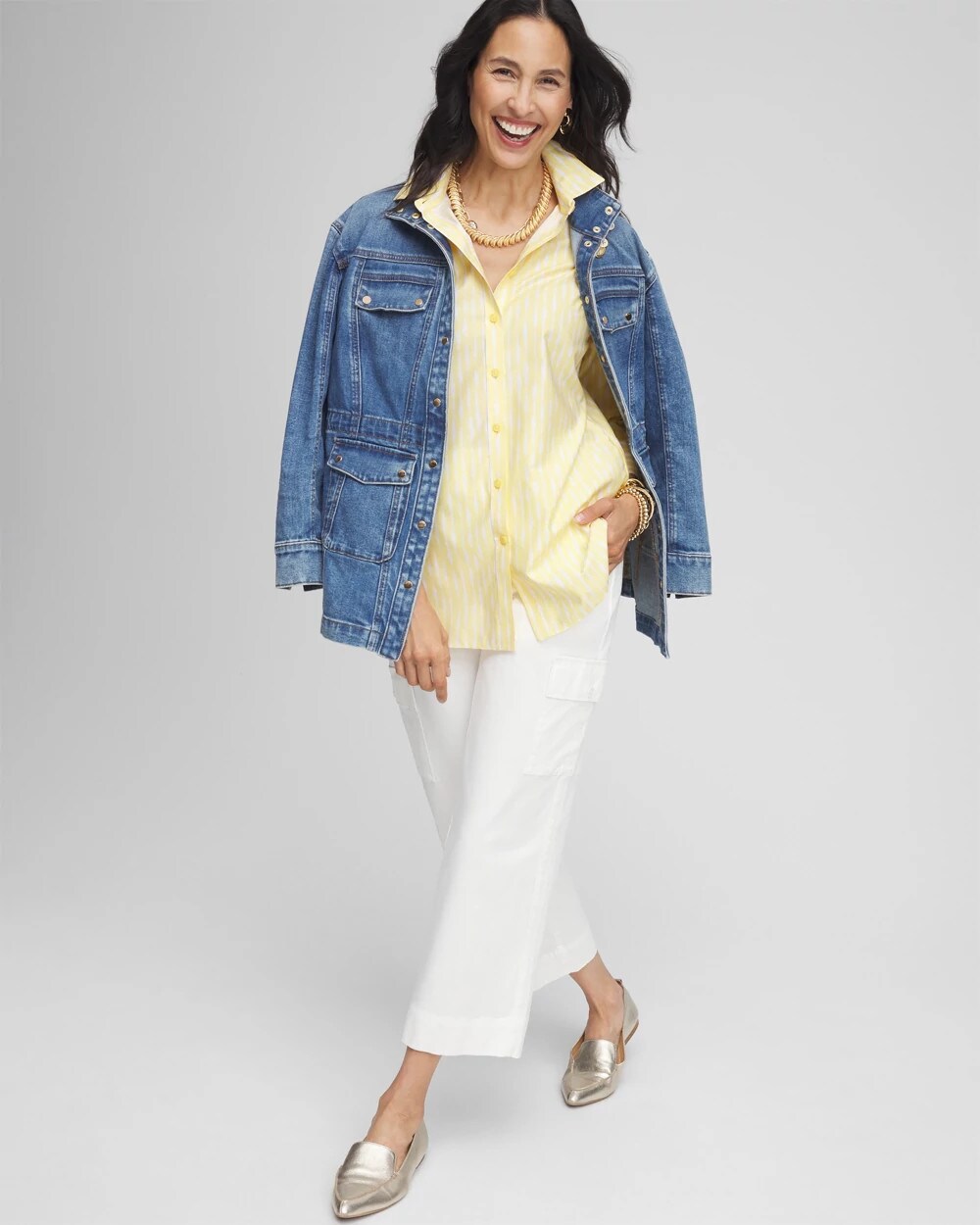 No Iron™ Golden Striped Shirt